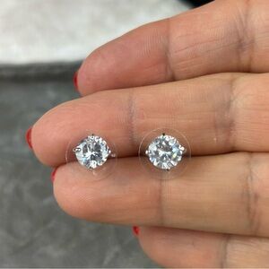 NEW - Macy's Elegant Faux Diamond Glamcore Round Stud Earrings Sparkly Bling